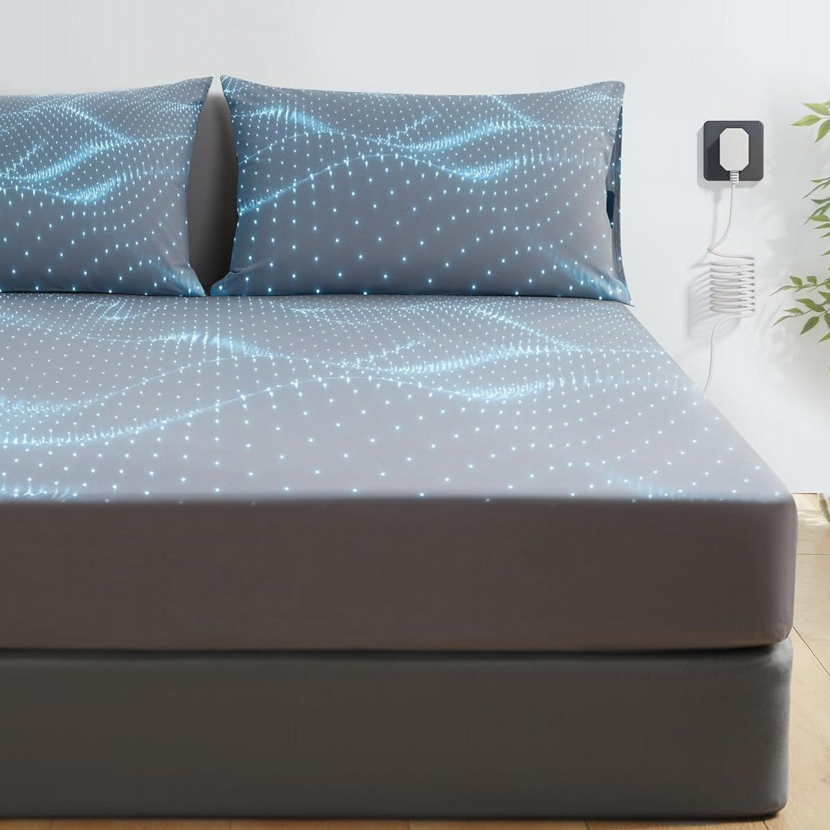 Organic Cotton Grounding Fitted Sheet — Silver-Fiber Earthing