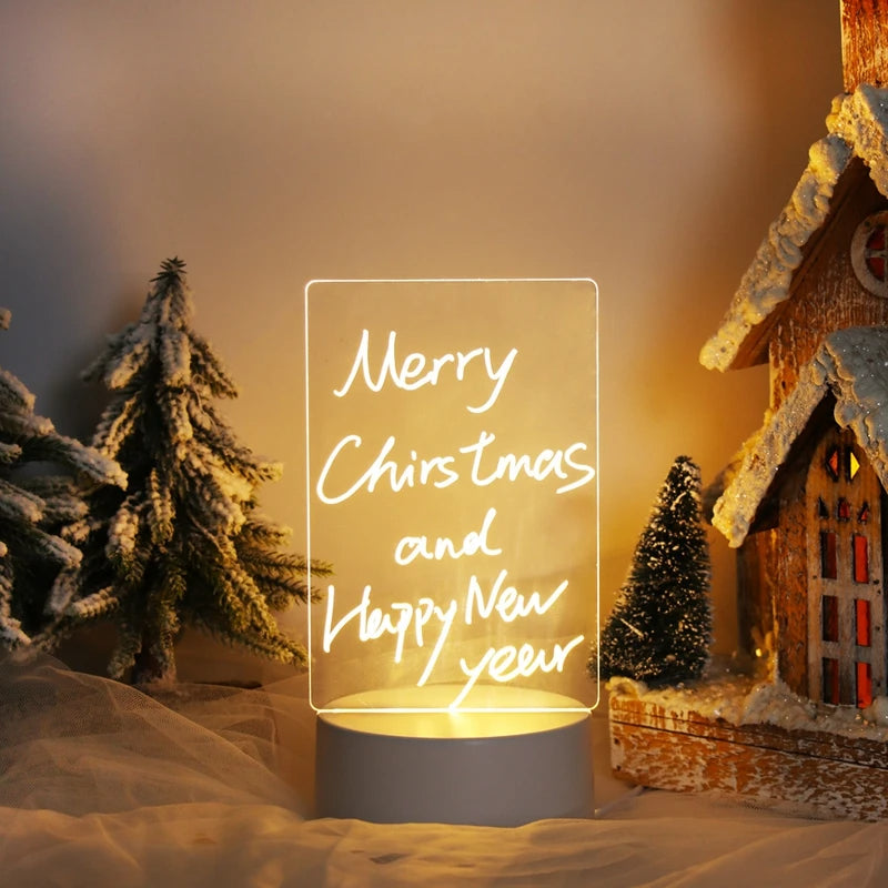 3D Acrylic LED Night Light — USB Warm-White Decorative Lamp