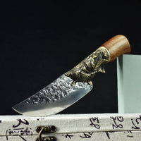 Hand-Forged Kitchen Knife with Fish-Shaped Guard image preview