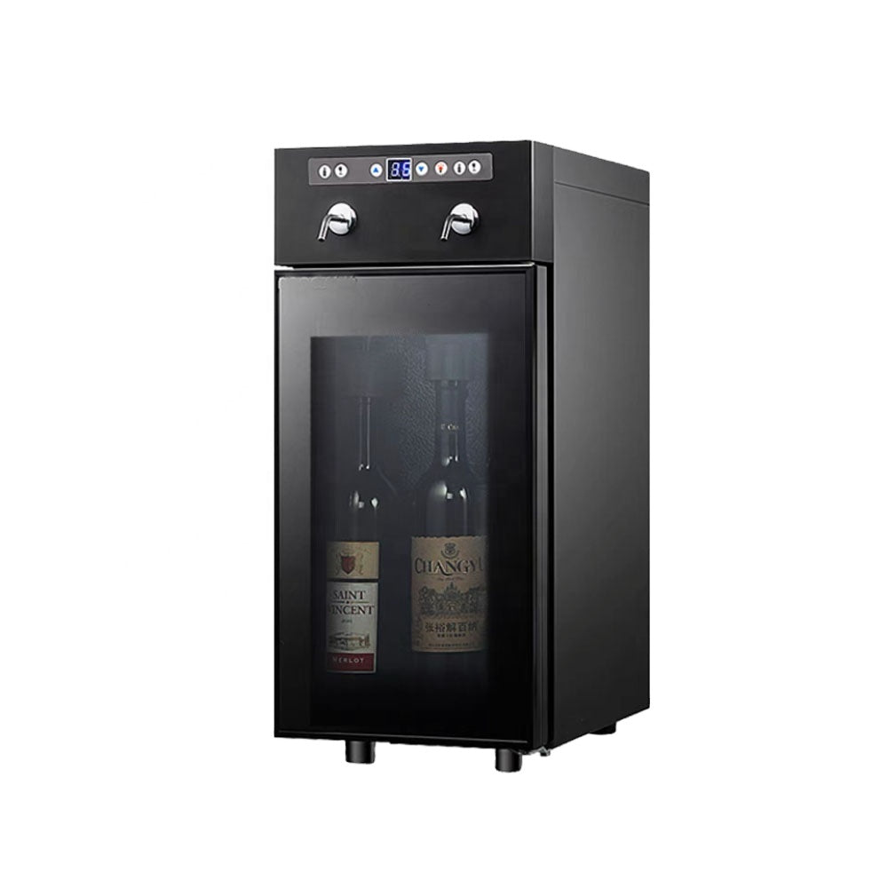 Commercial 2-Bottle Wine Dispenser — Glass Door, Temperature-Controlled