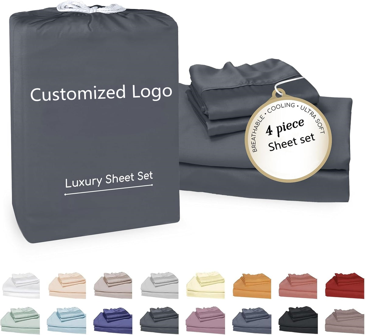 Microfiber Bed Sheet Set — Fitted & Flat with Pillowcases