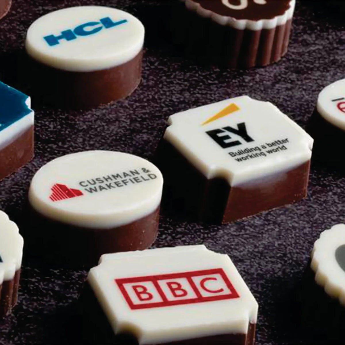 Edible ink design printed on chocolates