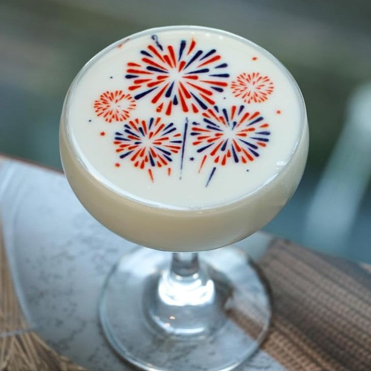 Edible ink design printed on cocktails
