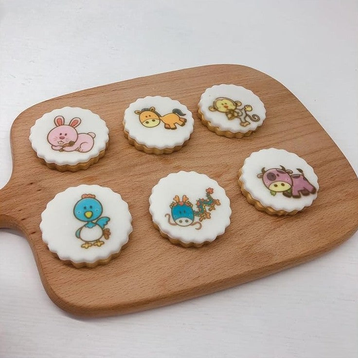 Edible ink design printed on cookies