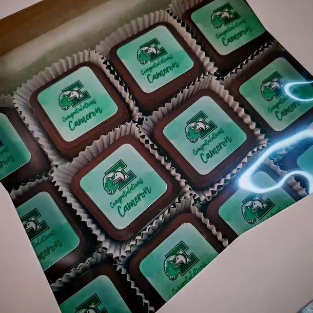 Edible ink design printed on brownies