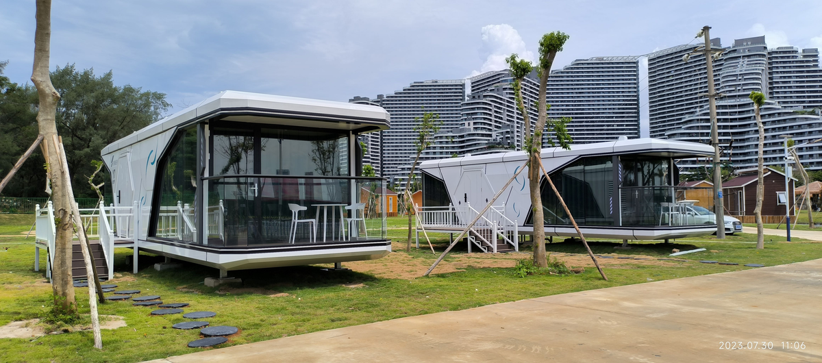 Modular Poolside Cabin — Solar Glamping Studio Unit
