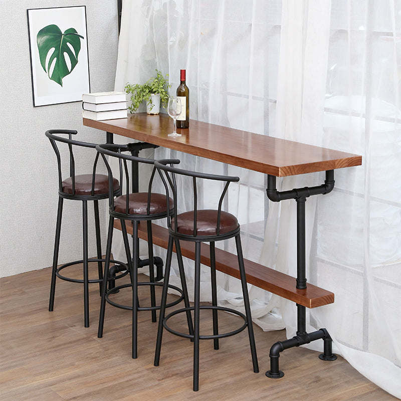 Industrial Water-Pipe Bar Table — Metal Frame