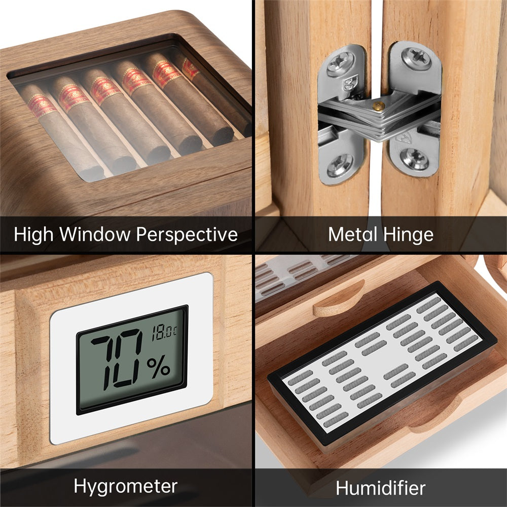 Cedar-Lined Cigar Humidor Cabinet — 110-Cigar Capacity