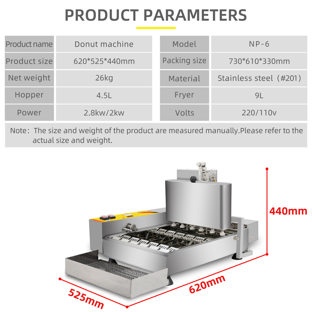 Commercial Automatic Mini Donut Machine — 6 Rows