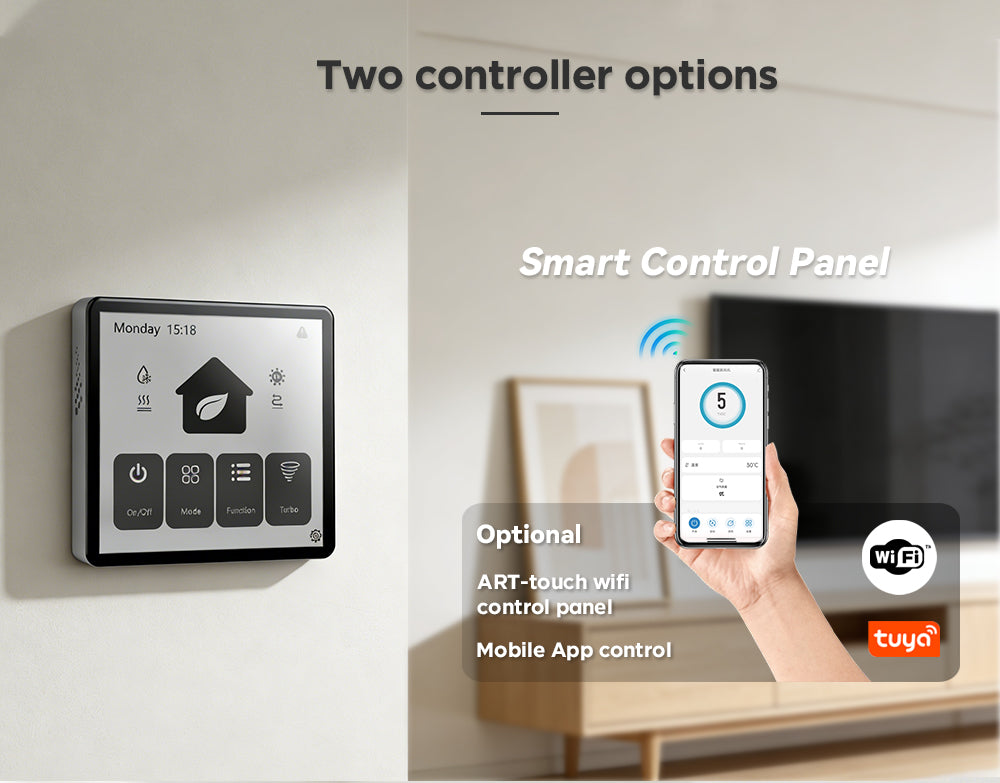 Ceiling-Mounted Heat Recovery Ventilation System with Smart Wi-Fi Control