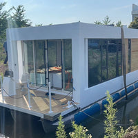Aluminum Pontoon Houseboat — 11.5 m, Twin 150 hp Outboard — превью изображения