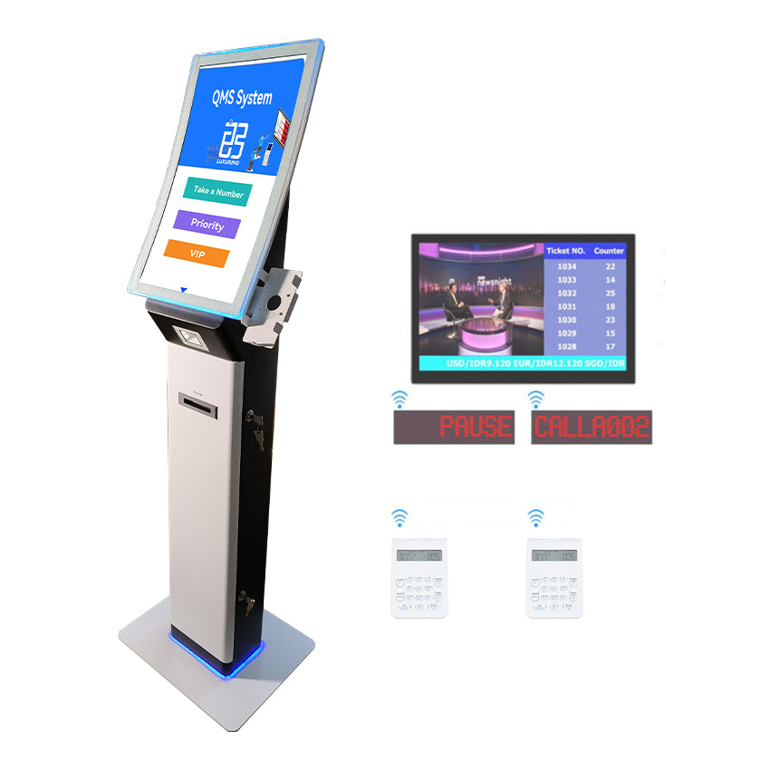 Touch Screen Queue Management Kiosk — Self-Service Ticket Dispenser