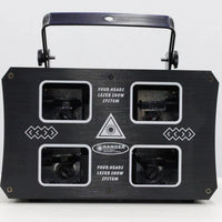 Four-Eye RGB Laser Light — Double-Layer DMX512 Beam Projector, 2W image preview