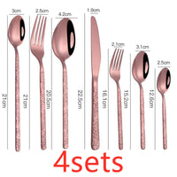 Embossed Stainless Steel Cutlery Set — 7-Piece image preview