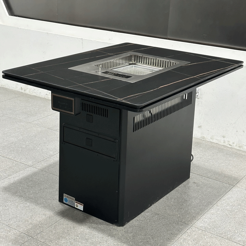 Smokeless Hot Pot & BBQ Dining Table — Stainless Steel