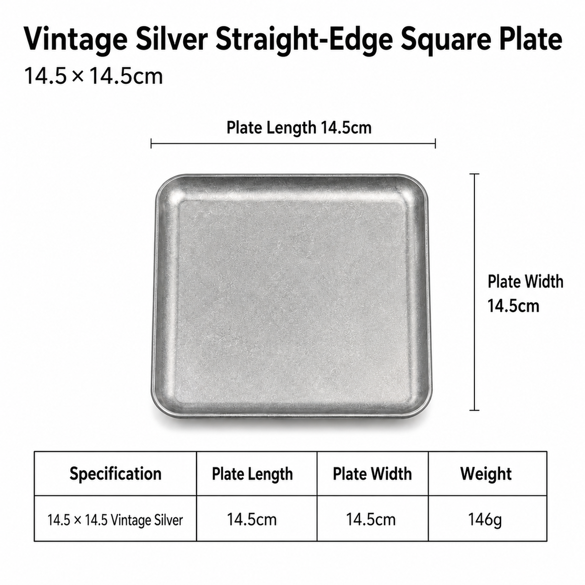 Brushed Stainless Steel Rectangular Serving Tray — Vintage Gold & Silver