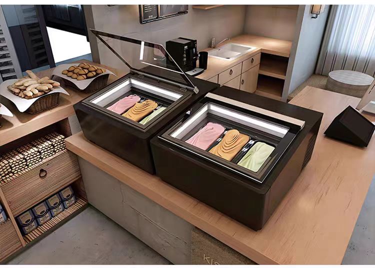 Countertop Gelato Display Freezer — 20 L Glass-Door Showcase