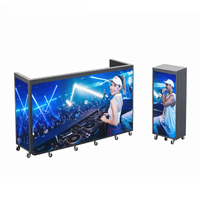 Foldable Portable LED DJ Booth Screen — Curved, on Wheels image preview