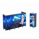 Foldable Portable LED DJ Booth Screen — Curved, on Wheels