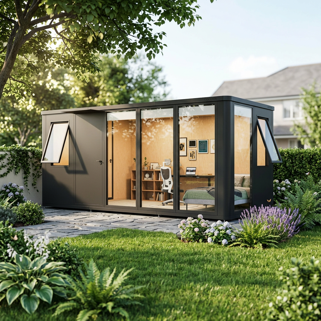 All-Aluminum Modular Garden Office Pod — Prefab Cabin (priced per sq ft)