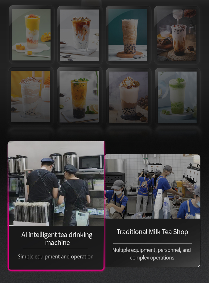 Automatic Bubble Tea Machine with Refrigerated Counter