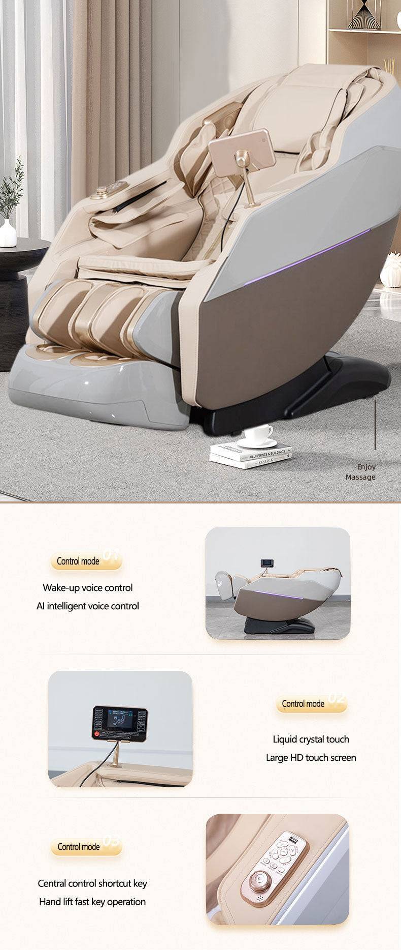 4D Zero-Gravity Shiatsu Massage Chair — SL Track, Heated, Voice Control