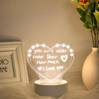 3D Acrylic LED Night Light — USB Warm-White Decorative Lamp image preview