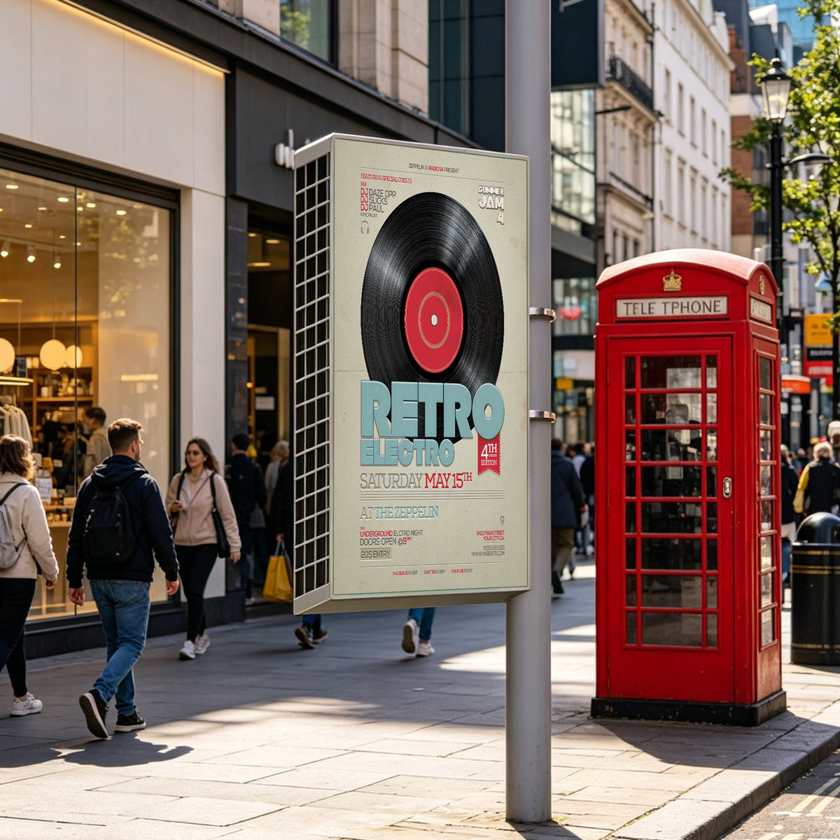 Solar-Powered LED Light Box — Outdoor Advertising Sign