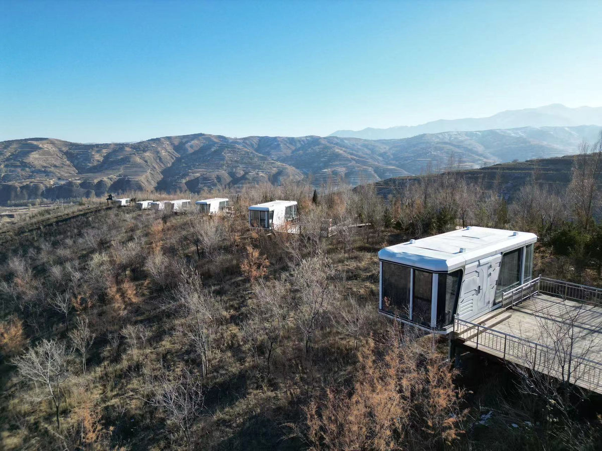 Modular Poolside Cabin — Solar Glamping Studio Unit