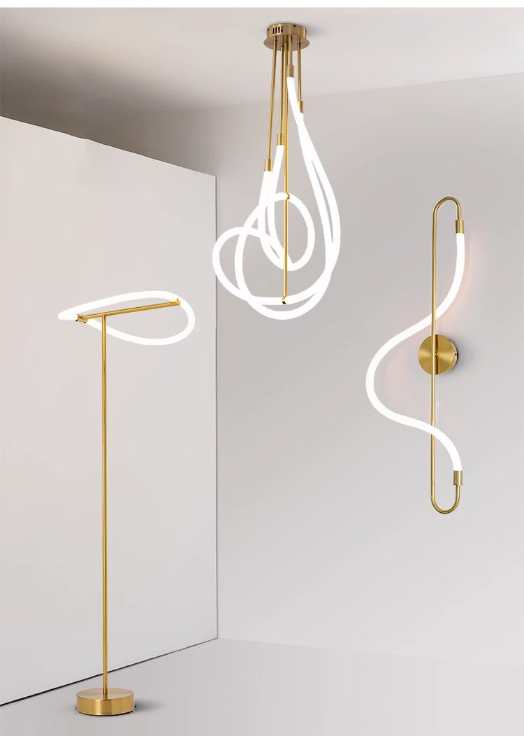 Minimalist LED Line Pendant Light — Silicone DIY Chandelier