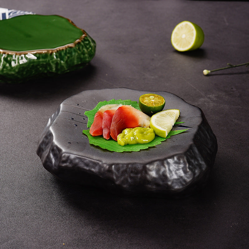 7-Inch Porcelain Sashimi Plate — Colored Glaze