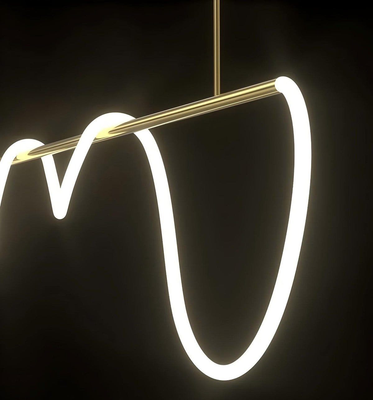 Minimalist LED Line Pendant Light — Silicone DIY Chandelier