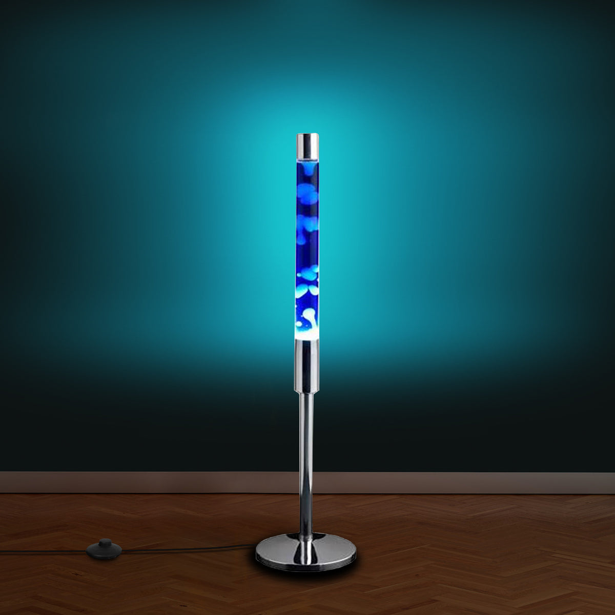 Modern LED Floor Lava Lamp — Tall Glass Rainbow Accent Light