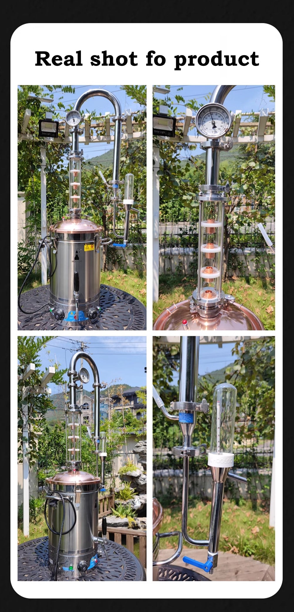 Copper Alembic Still — 4-Column Distillation Tower