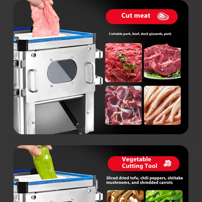 Commercial Multi-Function Meat & Vegetable Cutter — 850W Slicer/Shredder