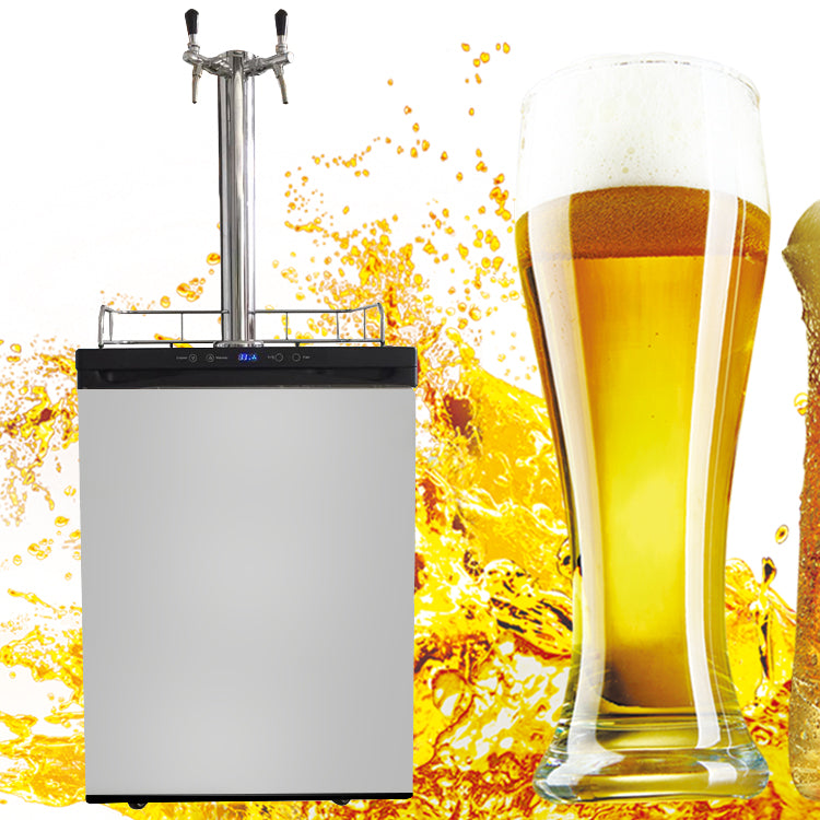 2-Tap Beer Kegerator — Stainless Steel