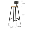 Backrest Bar Chair (Solid Wood)