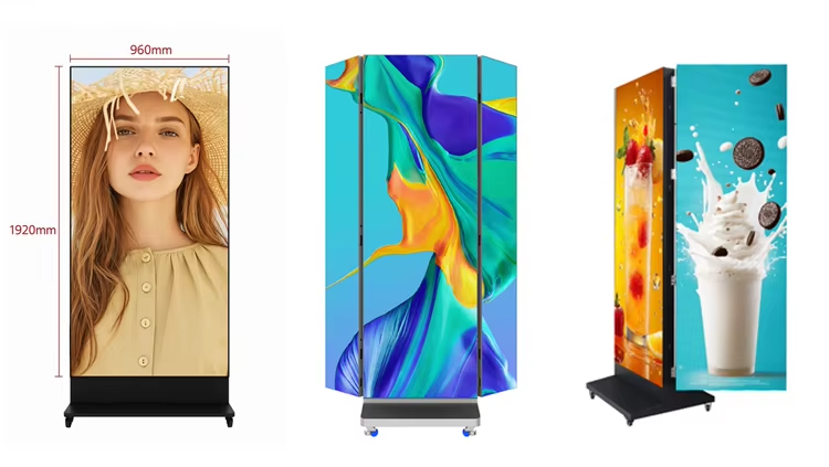 Modular LED Poster Display — Free-Standing GOB Screen