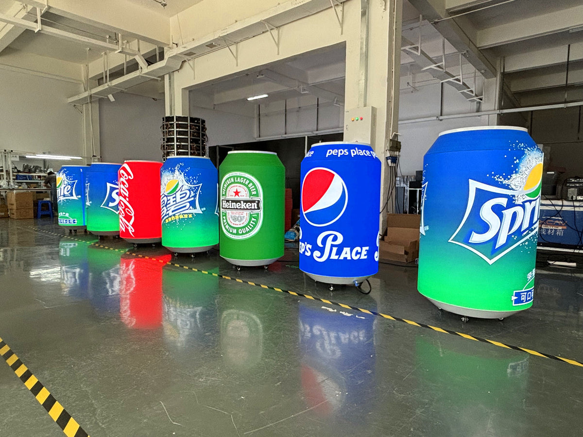 Can-Shaped Cylinder LED Video Display — Custom Digital Signage