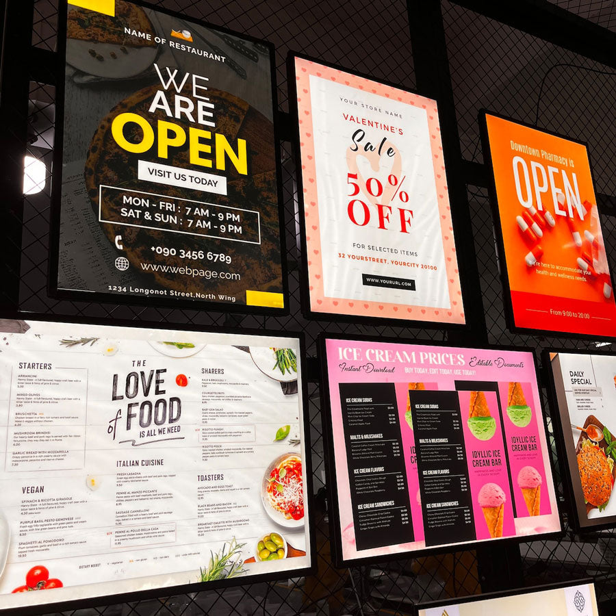 Ultra-Slim LED Menu Light Box — Aluminum Frame, Backlit Display