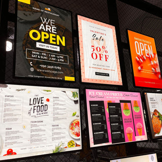 Ultra-Slim LED Menu Light Box — Aluminum Frame, Backlit Display