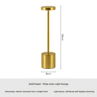 Cordless LED Table Lamp — Rechargeable Metal Dimmable image preview