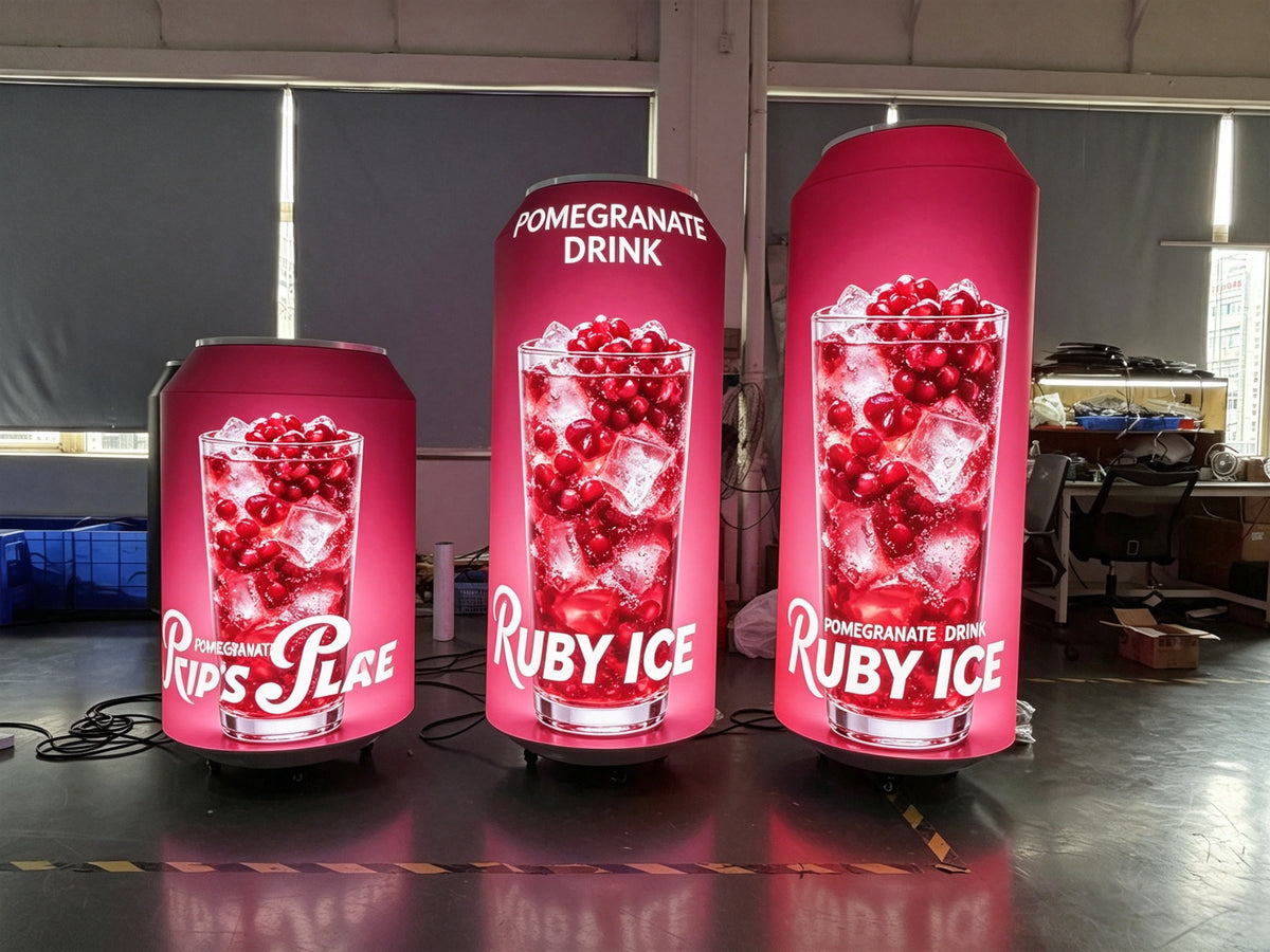 Can-Shaped Cylinder LED Video Display — Custom Digital Signage