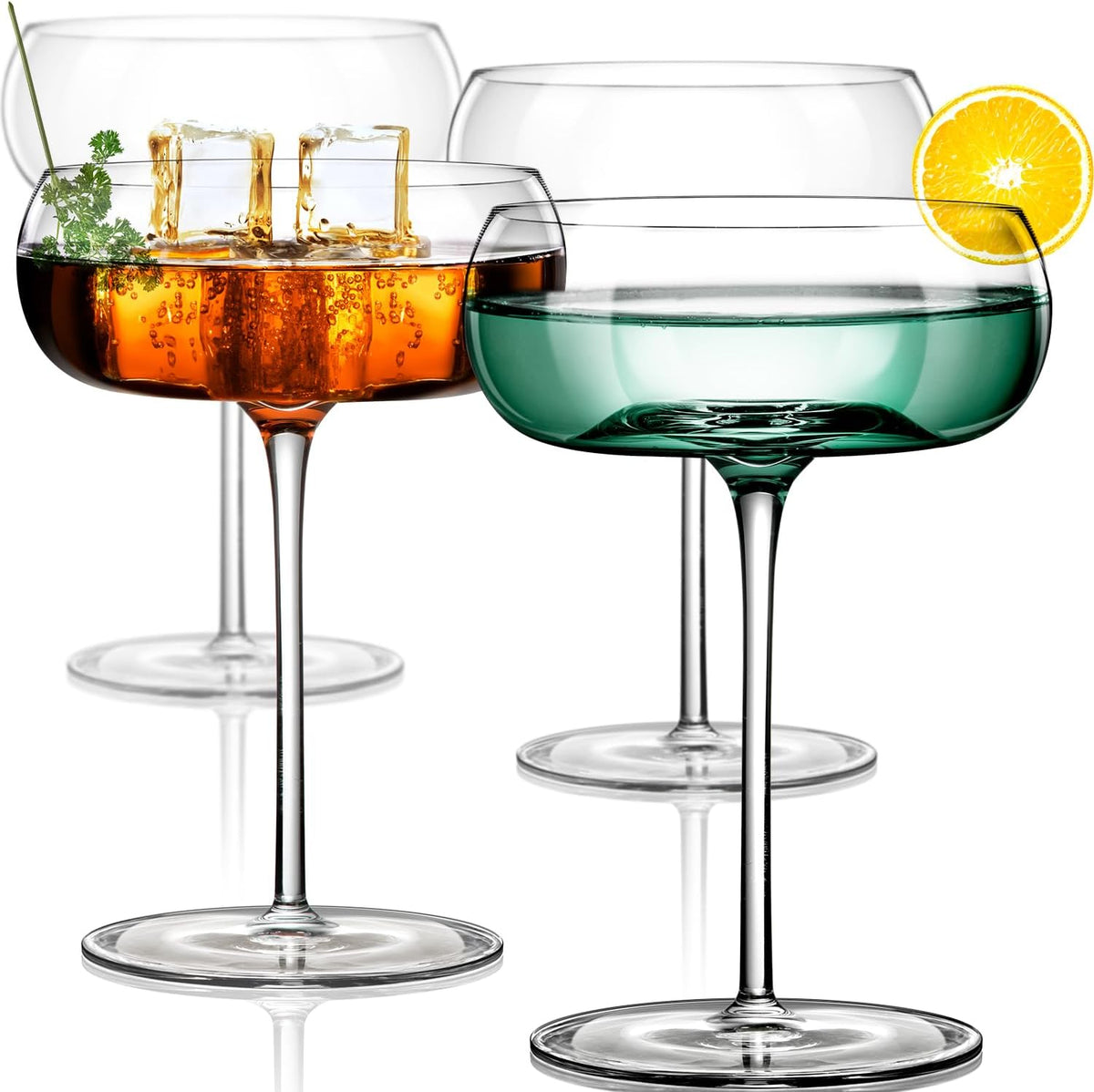 Hand-Blown Crystal Champagne Coupe Glass