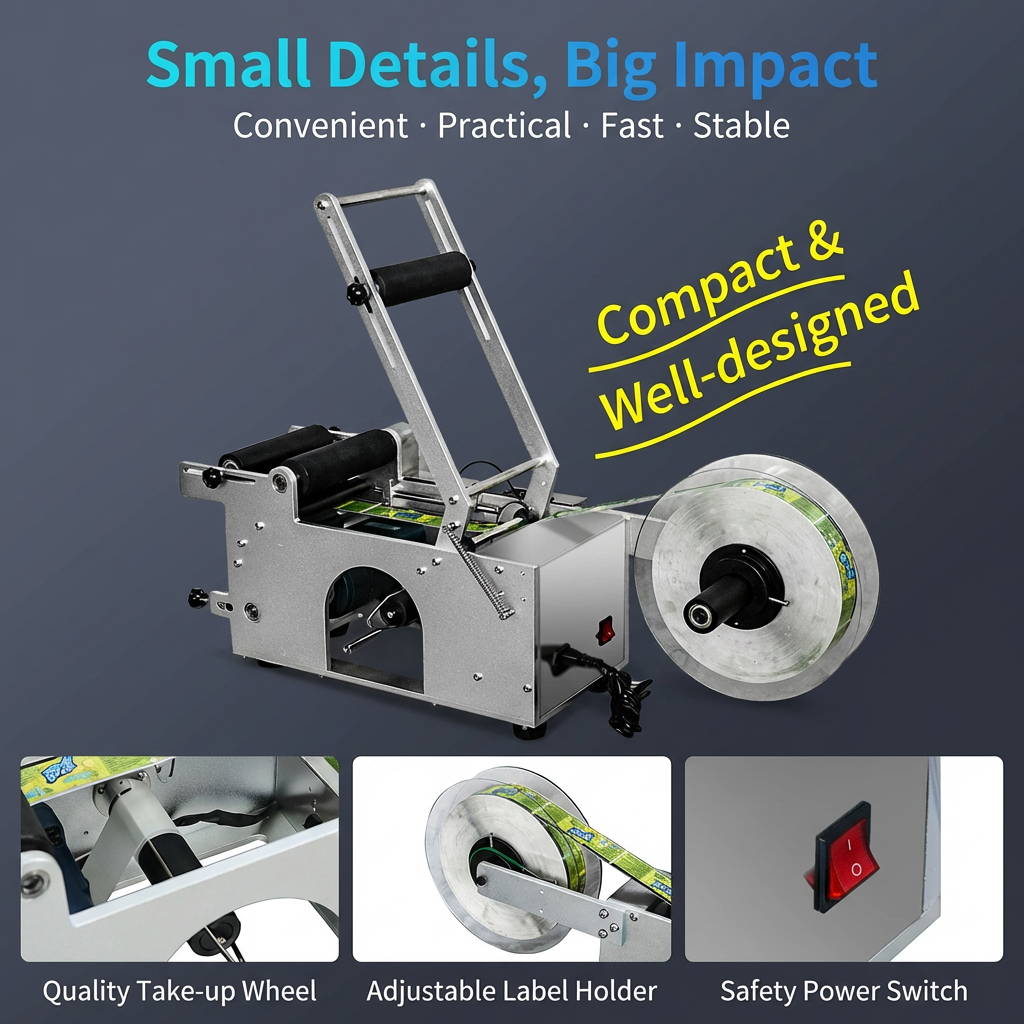 Semi-Automatic Round Bottle Labeling Machine — Desktop