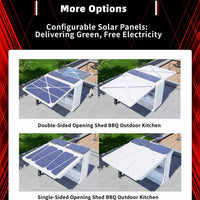 Outdoor Kitchen Cabinet Set with Weatherproof Shed — 4-Burner Gas Grill, 304 Stainless Steel image preview