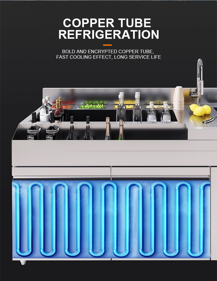 Custom Cocktail Bar Station — Refrigerated Underbar Workstation