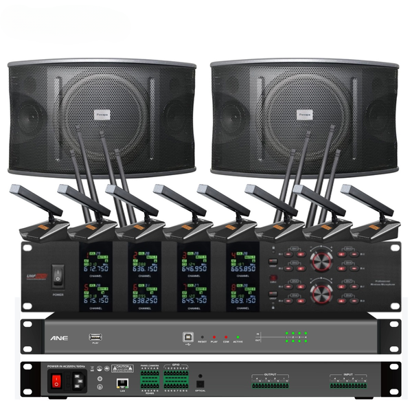 Wireless Digital Conference System — 8-Mic Discussion & Interpretation