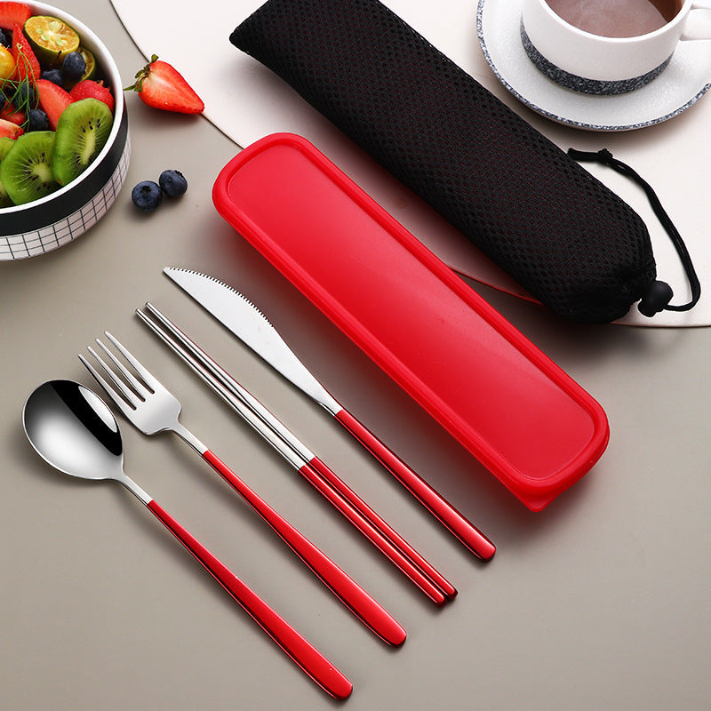 Stainless Steel Cutlery Set with Case — 4-Piece