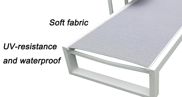 Outdoor Aluminum Sun Lounger — Stackable Poolside Chaise